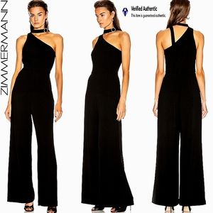 RARE*ZIMMERMANN Tieneck Asymmetrical Luxe Wide Leg Jumpsuit-AUTHENTIC/$ FIRM